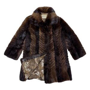 STUNNING GENUINE FUR Scotia Furs Vintage 80s Retro Luxury Fur Coat Womens Small